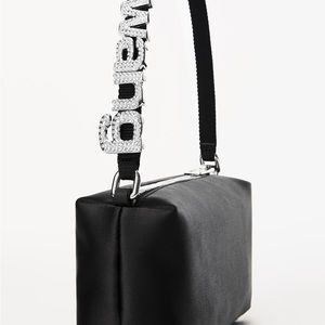Alexander Wang Heiress Satin Pouch With Crystal Logo